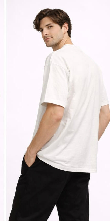 White wrangle sleeves oversized T shirt