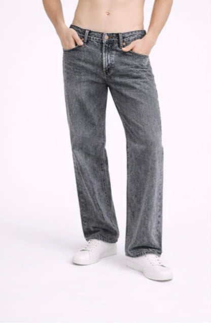 Ash white wash relaxed fit jeans