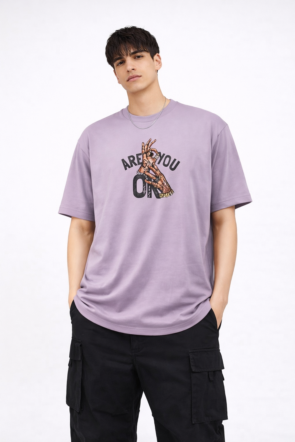 Oversized Lavender Graphic T-Shirt