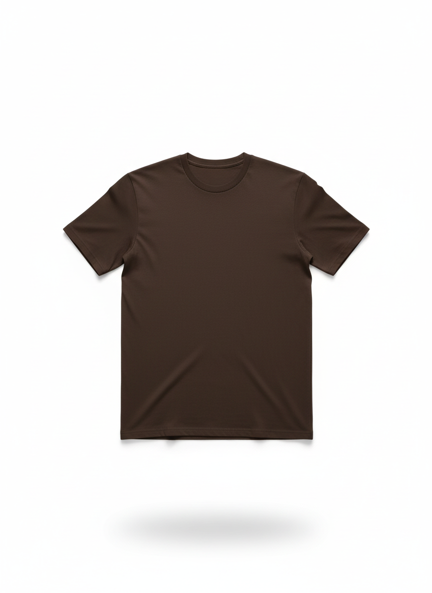 Classic Solid Brown Cotton T-Shirt
