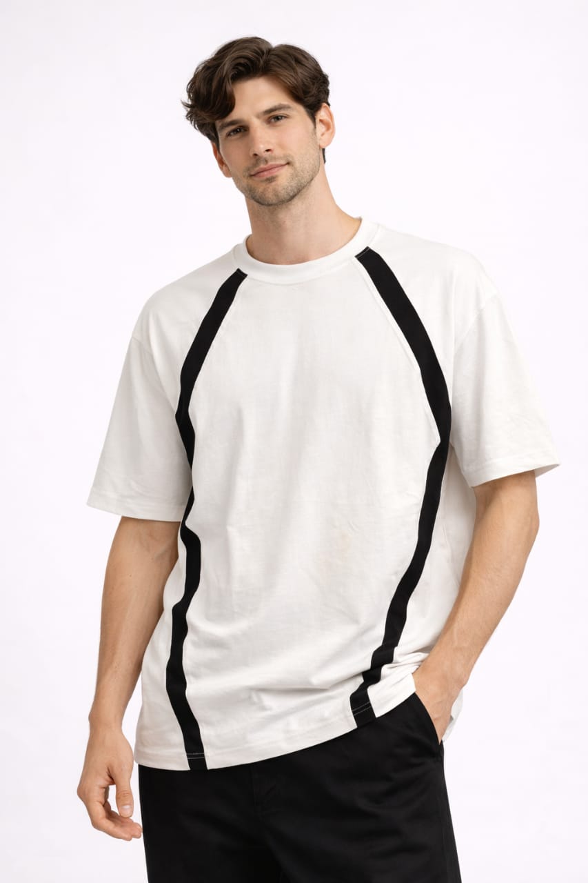 White wrangle sleeves oversized T shirt