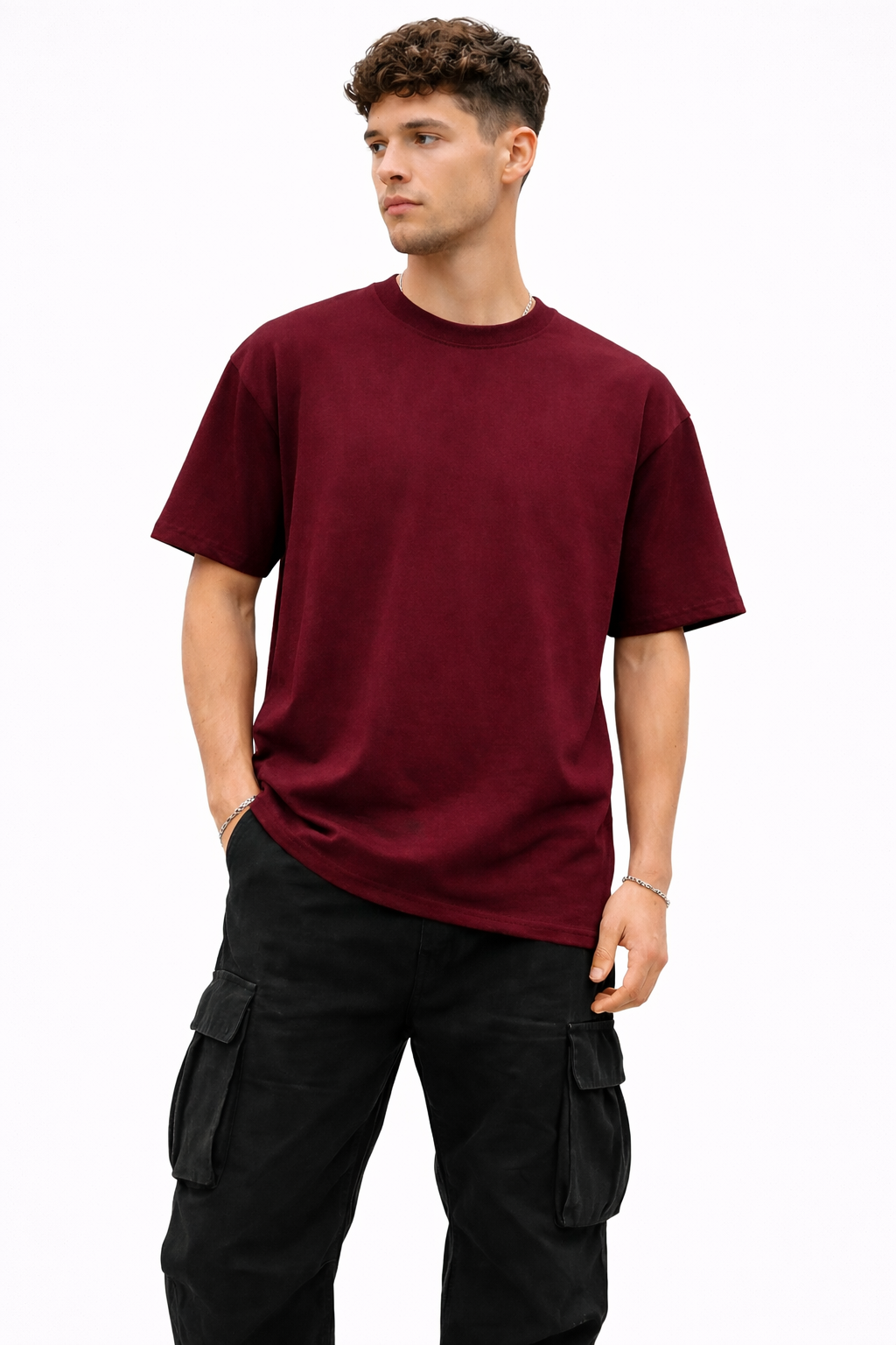 Maroon oversized t shirt