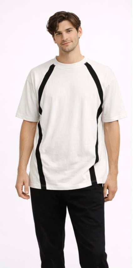 White wrangle sleeves oversized T shirt