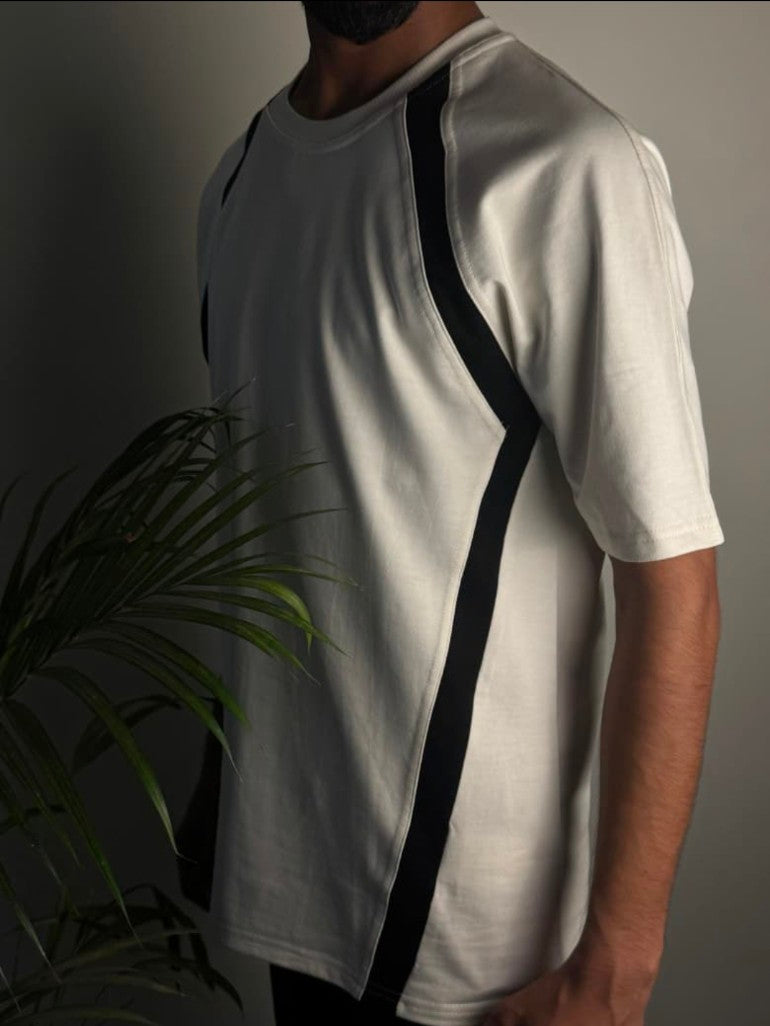 White wrangle sleeves oversized T shirt