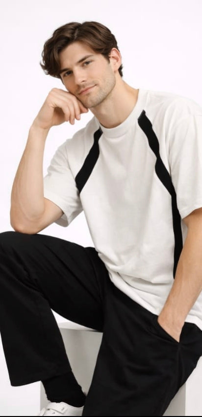 White wrangle sleeves oversized T shirt