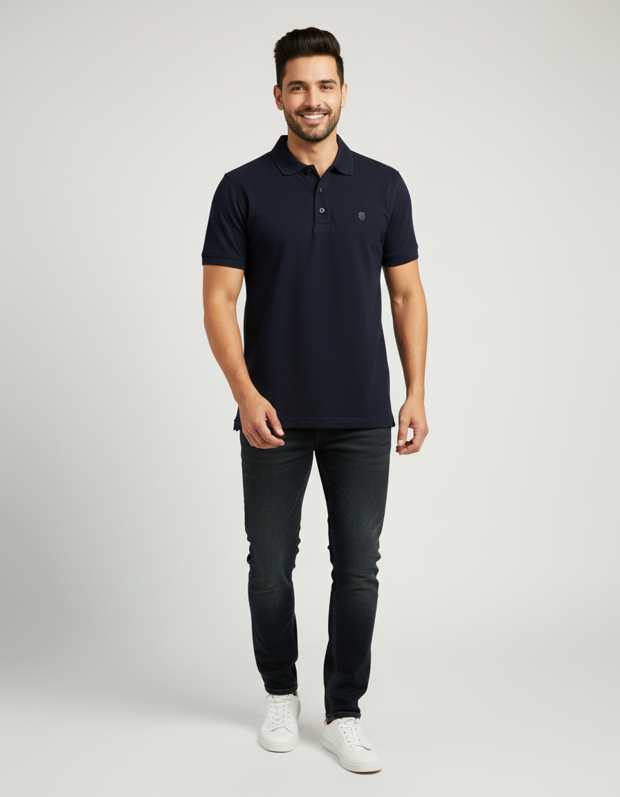 Navy Blue Premium Polo T shirt