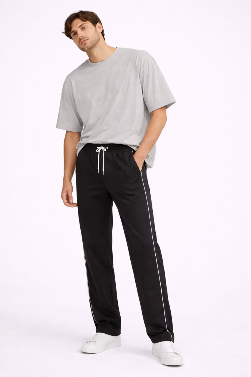 Black straight fit  track pant