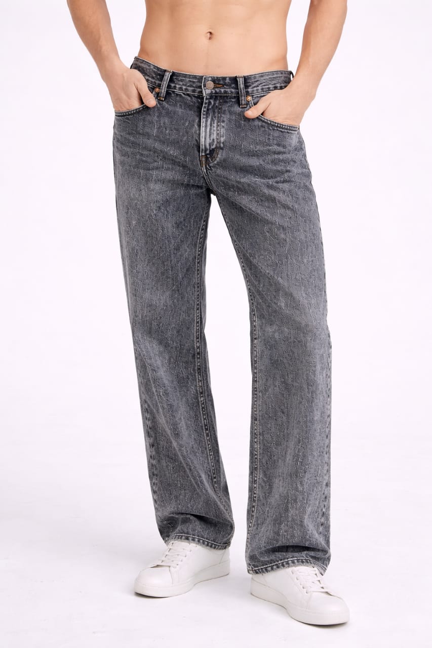 Ash white wash relaxed fit jeans